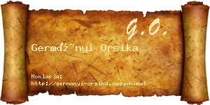 Germányi Orsika névjegykártya